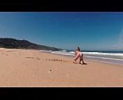 TRAVEL SHOW ASS DRIVER - Ferrol. Sasha Вikeyeva in a bikini on beautiful Spanish Doninos beach from travel xp model in bikini