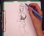 porn artist draws sexy girls with big boobs , markers quick sketch from sketch porn photos