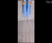 YOGA INSTRUCTOR - blue leggings from donal bisht hot sexy legs