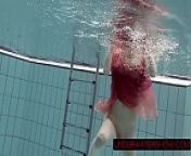 Katya Okuneva in red dress erotic water show from www xxx bikini hotxx videos horer girls