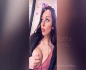 Beautiful girl shows boobs on public train from big tits selfie