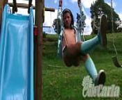 Hot Cute Carla Tease Naked in playground Outdoor from carla marins nua