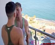 Hot gay sex scene with Dean Young and Pol Prince. Dean is on vacation trip alone when this handsome stud guy Pol Prince saw him and followed him, blowing cock on their terrace both of them cum from wapking gay sex pk pol