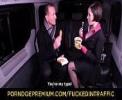 VIP SEX VAULT - Cabbie George Uhl seduced by brunette Czech beauty to fuck in his car from fucked traffic