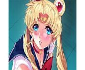 [Hentai] Sailor Moon gets a huge load of cum on her face from www sailor xxx com jungle ki chudai vi