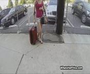 Hitchhiking teen ends up on my hard cock from outdoor seating