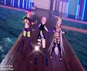 MMD Mashu Kyrielight And BB Pele And Nightingale Side To Side GirlFans from mmd fgo nightingale