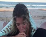 Throating Pov blowjob on the beach from blonde blowjob on the beach