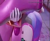 D.va gets stuck in mech and gets fucked from anime stuck
