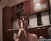 Dagfs - Young Russian Teen Teasing In The Kitchen from fucking his friend with fruits