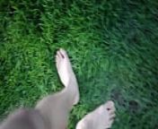 Jon Arteen in short shorts walks on grass barefoot, shows his boy soles, smiles for you from ay 18 old twink shows his young ass on amateur cam