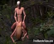 Busty 3D cartoon blonde getting fucked in the woods from the cartoon fuck