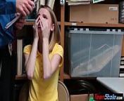 Crying small titted russian teen thief punish fucked from teen cry