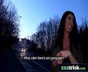 Busty British Tourist Deepthroats Big Cock In Public For Cash from ava koxxx hot