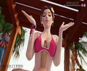 Dva Uses Her Magic Boobs on The Beach from uncensored hentai outdoor
