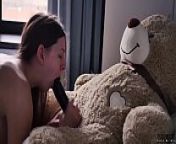 y. student and teddy bear morning sex with cum in mouth from teen teddy