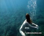 Cute Nastya swimming nude in the sea from nude cat goddess nastya