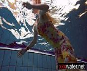Amateur blonde mermaid from nudist pool shower sp
