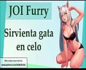 JOI Furry hentai. Sirvienta maid en celo. from beastars haru strip scene