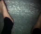 Walking outdoor on the Street with Catsuit Bodystockings naked Feets from 16 ar g