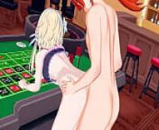 Diluc fucks Lumine in a casino. Fucks her doggystyle and piledriver before cumming in her pussy - Genshin Impact Hentai. from lumine