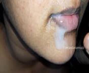 Desi Cute Indian Bhabhi gets Massive Cumshot in Beautiful Mouth & Lip from her Devar's Cock !! from devar beian cute girls mms
