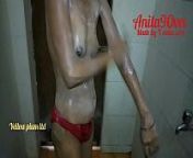 Indian hot sexy Anita bhabhi in bathroom taking shower from meghana raj hot navel
