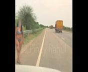Pinky Naked dare on Indian Highways from desi caught outdoor