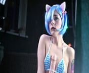 Cat girl Rem fuck her holes with this big dildo and squirts while getting orgasm - Cosplay Amateur Spooky Boogie from Ä°rem sak porno