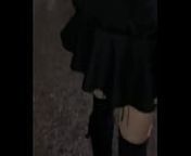 Lady Oups micro jupe sans culotte en public from micro mini skirt in clubs