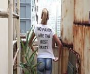 No pants are the best pants Blond girl walked naked in Hongkong from 香港otc出金tg：@hkotccclzyd