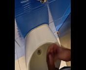 Big Dick Latino Risky Jerking Off In The Mall's Public Bathroom Got Caught And Touched Multiple Times from gay public cock touch