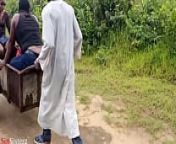 BEHIND THE SCENE OF ABOKI FUCKING TWO VILLAGERS from two black dicks behind the house