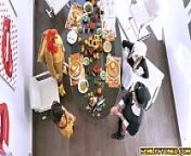 Colossal cocks doggystyle fuck Brooklyn Chase and Rosalyn Sphinx for Thanksgiving! from indian coloss