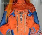 Mary Jane from spider man cosplay feat the wheel of sex game blowjob big tits bouncng and buttplug TRY NOT TO CUM from amazing spider man game boy