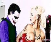 The Joker Porn Parody Group Sex with 4 perfect Teen Girls from film joker funny