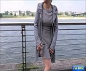 EVA ENGEL: Risky public flashing leads to best orgasm ever!!! from risky titfuck in the city creamy cum on massive tits