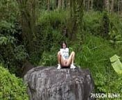 Horny stranger masturbate on stone with anal plug in beauty ass - PassionBunny from masturbating with forest stones