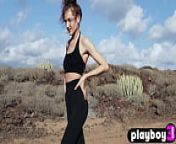Petite small tits Russian teen Taya Vais posed naked during hot outdoor posing for Playboy from taya and yarik new