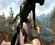 Argonian gets laid with Lydia Part 1 from 3d reptile