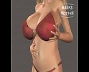 Sexy Breast and belly growth from bathroom fulfilment growth animation