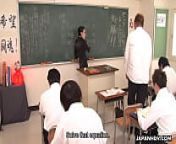 Naughty teacher sucking off her stupid student's hard cock from asian teacher with negro student
