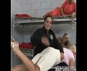Blonde spanked policewoman from lesbian police