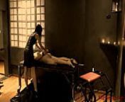 Femdom Whipping male in a Dungeon - Mistress Kym from cfnm leash
