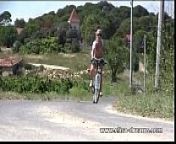 Nude in public and dirty biking from bike nu