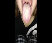 White dirty morning wide big long tongue from queen deep throat