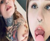Sultry Tattooed Babe with Enormous Breasts Masturbates to Orgasmic Bliss! from telugu long hair braid aunty sex at busdian saree aunty sex vi