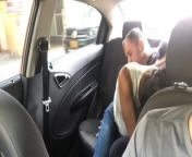 I give my boyfriend a wonderful blowjob in the back seat of the Uber from beautiful teens giving wonderful double blowjob in pov