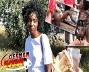 GERMAN SCOUT - BLACK EBONY MILF ZAAWAADI | REAL PUBLIC PICKUP SEX | HAIRY PUSSY ROUGH from hairy african cowgirl