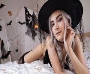 Cute horny witch gets facial and swallows cum - Eva Elfie from witch
